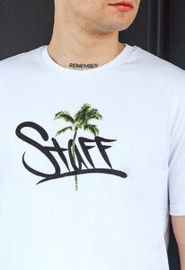 Фото - Мужская футболка белого цвета Staff logo & palm - Men box