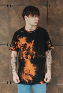 Фото - Черно-оранжевая футболка Staff tay day black & orange oversize - Men box