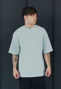 Фото - Футболка свободного кроя Staff light blue oversize - Men box