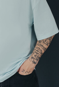 Фото - Футболка свободного кроя Staff light blue oversize - Men box