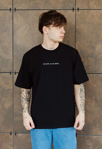 Фото - Черная оверсайз футболка Staff logo front black oversize - Men box