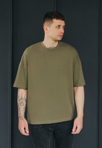 Фото - Футболка цвета хаки Staff khaki basic oversize - Men box