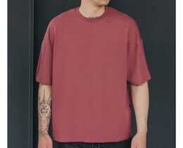 Фото - Мужская оверсайз футболка Staff light bordo basic oversize - Men box