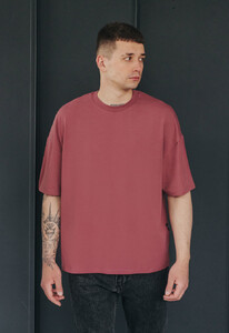 Фото - Мужская оверсайз футболка Staff light bordo basic oversize - Men box