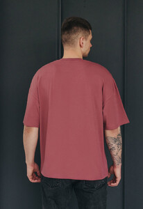 Фото - Мужская оверсайз футболка Staff light bordo basic oversize - Men box