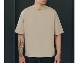 Фото - Бежевая оверсайз футболка Staff beige basic oversize - Men box