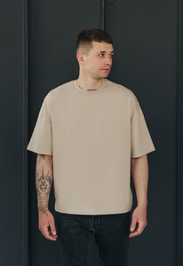 Фото - Бежевая оверсайз футболка Staff beige basic oversize - Men box
