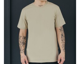 Фото - Мужская базовая футболка Staff olive beige logo - Men box