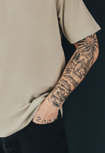 Фото - Однотонная бежевая футболка Staff basic beige gray - Men box