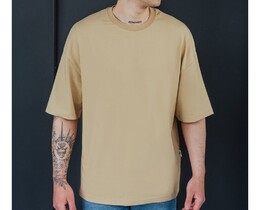 Фото - Футболка оверсайз бежевая Staff beige oversize - Men box