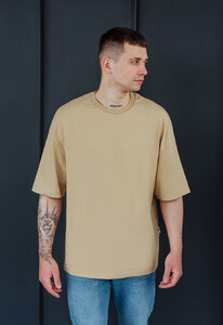 Фото - Футболка оверсайз бежевая Staff beige oversize - Men box