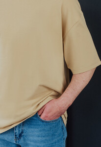 Фото - Футболка оверсайз бежевая Staff beige oversize - Men box
