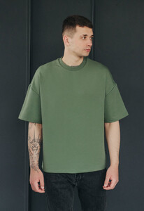 Фото - Зеленая оверсайз футболка Staff green premium oversize - Men box
