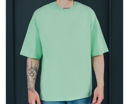 Фото - Футболка оверсайз Staff light green oversize - Men box