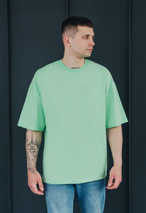 Фото - Футболка оверсайз Staff light green oversize - Men box