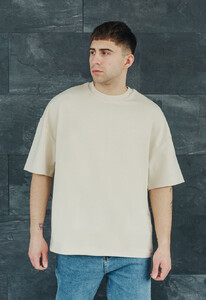 Фото - Футболка молочного цвета Staff milk premium oversize - Men box