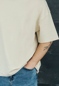 Фото - Футболка молочного цвета Staff milk premium oversize - Men box