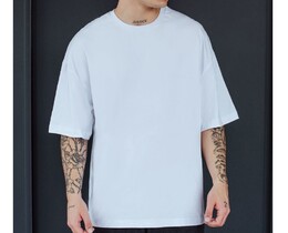 Фото - Мужская базовая футболка Staff white oversize - Men box