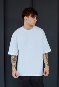 Фото - Мужская базовая футболка Staff white oversize - Men box