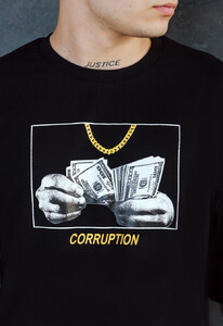 Фото - Черная футболка оверсайз Staff corruption oversize - Men box