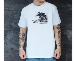 Фото - Белая футболка с пальмами Staff palms & logo - Men box