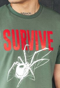 Фото - Зеленая футболка с пауком Staff survive - Men box