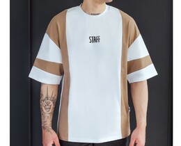 Фото - Белая оверсайз футболка Staff pu logo oversize - Men box