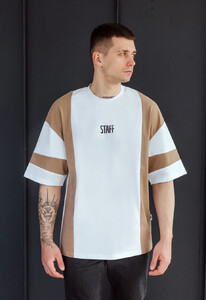 Фото - Біла оверсайз футболка Staff pu logo oversize - Men box