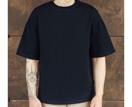 Фото - Темно-синяя оверсайз футболка Staff navy premium oversize - Men box