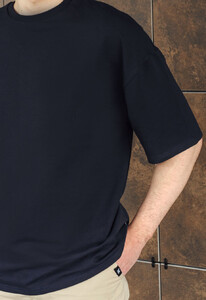 Фото - Темно-синяя оверсайз футболка Staff navy premium oversize - Men box