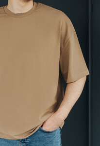 Фото - Футболка светло-коричневая Staff light brown oversize - Men box