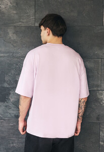 Фото - Однотонная мужская футболка Staff light violet basic oversize - Men box
