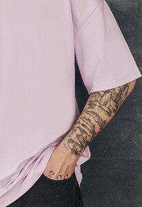 Фото - Однотонная мужская футболка Staff light violet basic oversize - Men box