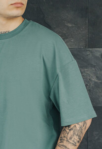 Фото - Бирюзовая оверсайз футболка Staff turquoise basic oversize - Men box