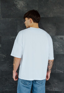 Фото - Белая хлопковая футболка Staff logo white oversize - Men box