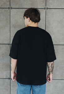 Фото - Футболка с белым логотипом Staff logo black oversize - Men box