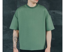 Фото - Базовая оверсайз футболка Staff green oversize premium - Men box