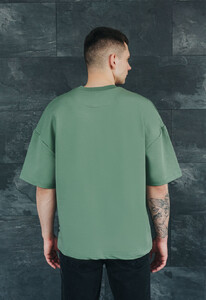 Фото - Базовая оверсайз футболка Staff green oversize premium - Men box