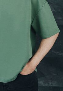 Фото - Базовая оверсайз футболка Staff green oversize premium - Men box