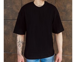 Фото - Однотонная черная футболка Staff black oversize - Men box
