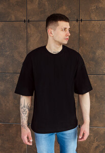 Фото - Однотонная черная футболка Staff black oversize - Men box