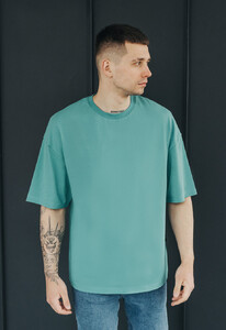 Фото - Футболка оверсайз бирюзовая Staff turquoise oversize - Men box