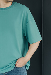 Фото - Футболка оверсайз бирюзовая Staff turquoise oversize - Men box