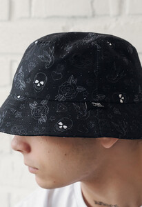 Фото - Панама чорного кольору Staff roses & skull - Men box