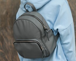 Фото - Женский рюкзак серого цвета Staff vol leather gray - Men box
