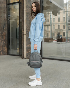 Фото - Женский рюкзак серого цвета Staff vol leather gray - Men box