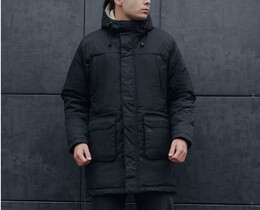 Фото - Удлиненная зимняя парка Staff gr black - Men box