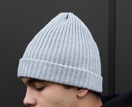 Фото - Теплая светло-серая шапка Staff long light gray - Men box
