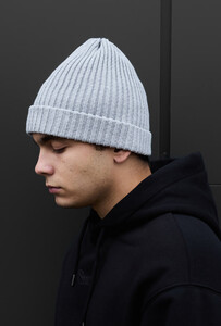Фото - Теплая светло-серая шапка Staff long light gray - Men box