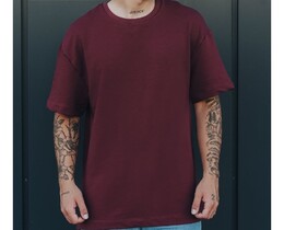 Фото - Футболка бордовая Staff basic premium bordo oversize - Men box